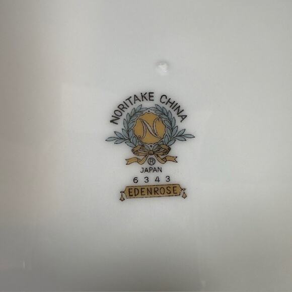 Noritake Edenrose 1 Dinner Plates Gray/Pink/White Roses VTG - Picture 3 of 13